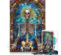 Puzzle de 1000 pièces Squelettes et Vitraux pour Adolescents, idéal pour stimuler la mémoire et se détendre Bords Nets pour Les vœux du Père Noël 50x75cm