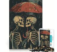 Puzzle de 1000 pièces Squelettes partageant Un Parapluie pour Adolescents, Jeu de logique Clair, Loisirs faciles, découpe Parfaite, Cadeau d'anniversaire 50x75cm