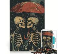 Puzzle de 1000 pièces Squelettes partageant Un Parapluie pour Adolescents, Jeu Intelligent et Amusant, Cadeau de Noël idéal 38x26cm