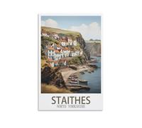 Puzzle de 1000 pièces, Staithes, Yorkshire du Nord. Puzzle en Papier de 1000 pièces, Jouet éducatif pour Adultes et Enfants, Jeu de détente Familial, 52 x 38 cm.