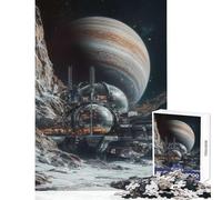 Puzzle de 1000 pièces Station Spatiale sur Une planète Extraterrestre Décoration intérieure Jouet Cadeau d'anniversaire Jeu éducatif Entraîne Ton Cerveau et ta dextérité Dimensions 38x52cm