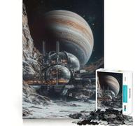 Puzzle de 1000 pièces Station Spatiale sur Une planète Extraterrestre pour Adolescents, Jeu de réflexion Stimulant, Moment de détente, découpe précise, œuvre d'art à Exposer 38x26cm