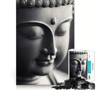Puzzle de 1000 pièces Statue de Bouddha en Gros Plan Décoration Murale Zen Ajustement Parfait Jeu Stimulant pour Le Cerveau Temps de Repos Décoration Murale de Noël (50x75cm)