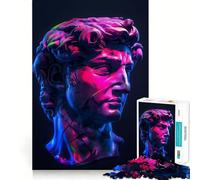 Puzzle de 1000 pièces Statue de David Neon Teenagers Stimule la mémoire Jeu apaisant Bords Nets Cadeau de Noël 50x75cm