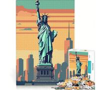 Puzzle de 1000 pièces Statue de la Liberté Jeu de réflexion Difficile et Stimulant Cadeau d'anniversaire 38x26cm