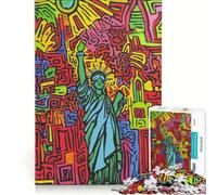 Puzzle de 1000 pièces Statue de la Liberté Pop Art Jeu de réflexion Difficile et Stimulant Cadeau d'anniversaire 38x52cm