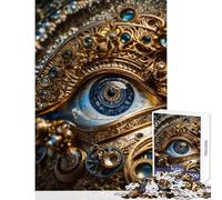 Puzzle de 1000 pièces Steampunk à mécanisme d'horlogerie Jeu éducatif Cadeau de Père Noël Secret Jeu Relaxant avec Poster et fiche de Questions Assortis Format 38x26cm