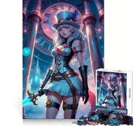Puzzle de 1000 pièces Steampunk Anime Girl pour Adultes, Jeu de réflexion et de Partage, découpe de précision, à Exposer 50x75cm