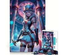 Puzzle de 1000 pièces Steampunk Anime Girl pour Adultes, Jeu de réflexion et de Partage, découpe de précision, à Exposer 50x75cm