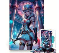 Puzzle de 1000 pièces Steampunk Anime Girl pour Adultes, Jouet de logique Pointue, Loisirs à Domicile, découpe précise, 38x52cm