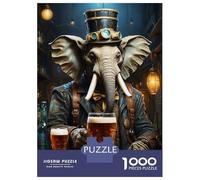 Puzzle De 1000 Pièces Steampunk Beer Elephant 2 pour Adultes, Jouet, Décoration Murale, Défi Difficile, Idéal comme Cadeau pour Toute La Famille 70x50cm/1000pcs