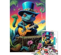Puzzle de 1000 pièces Steampunk Dino Guitariste Activités Amusantes à la Maison Défi Difficile Jouets Anti-Stress pour Les 14 Ans et Plus (38x52cm)