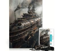 Puzzle de 1000 pièces Steampunk Dirigeable pour Adolescents Jeu Intelligent pour Partager Un Moment de complicité Assemblage d'une œuvre d'art 38x26cm