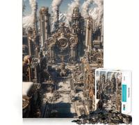 Puzzle de 1000 pièces Steampunk Industriel avec Montagnes enneigées pour Adolescents Jeu d'exercice Mental et de Relaxation Modèle à Assembler Liste de souhaits du Père Noël 50x75cm