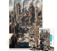 Puzzle de 1000 pièces Steampunk Industriel avec Montagnes enneigées pour Adultes Stimule la mémoire, Joie familiale, Motif à Assembler, Cadeau du Père Noël 38x26cm