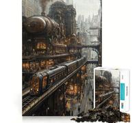 Puzzle de 1000 pièces Steampunk Paysage Urbain pour Adultes, Jeu de logique mentale, Anti-Tension, découpe Ferme, 50x75cm