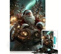 Puzzle de 1000 pièces Steampunk Père Noël pour Adultes Stimule la mémoire Joie familiale Assemblage du Motif Choix du Père Noël 38x52cm