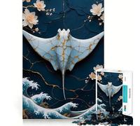 Puzzle de 1000 pièces Stingray Kintsugi Art pour Adultes et Adolescents, Jeu de réflexion apaisant, découpe précise, Cadeau de Noël 38x52cm