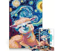 Puzzle de 1000 pièces Style Alpaga Nuit étoilée pour Adolescents,Jeu de réflexion,découpe Laser pour Un Assemblage Parfait,activité de Groupe relaxante en intérieur (38x26cm)