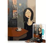 Puzzle de 1000 pièces Style Amedeo Modigliani Femme avec Un café Jeu de réflexion Amusant sans Espace Design ajusté pour Les réunions de Famille (50x75cm)
