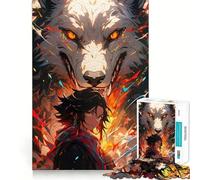 Puzzle de 1000 pièces Style Anime Wolf Spirit,Jeu de réflexion,pièces précises et sans Couture,activité Amusante en Famille (50x75cm)