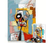 Puzzle de 1000 pièces Style Basquiat, Motif crâne Abstrait, pour Adolescents, pour Une expérience immersive et apaisante 38x52cm