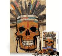 Puzzle de 1000 pièces Style Basquiat Skull pour Adultes Développe l'esprit d'analyse Passe-Temps paisible Assemblage serré Cadeau Festif (50x75cm)