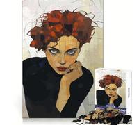 Puzzle de 1000 pièces Style Egon Schiele Femme rousse Forte pour Adolescents, Jeu de logique Solide, Anti-Stress, Bords Transparents, Cadeau Classique 38x52cm