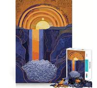 Puzzle de 1000 pièces Style Gustav Klimit, thème Cascade au Coucher du Soleil, pour Adolescents Jeu Intelligent et ludique Découpe Lisse Liste de souhaits du Père Noël 38x52cm