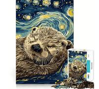 Puzzle de 1000 pièces Style Loutre dans la Nuit étoilée pour Adolescents Un Cadeau élégant, idéal pour se ressourcer et Passer des Moments de sérénité (50x75cm)