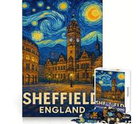 Puzzle de 1000 pièces Style Nuit étoilée de Sheffield, Angleterre, pour Adultes, Exercice cérébral, Jeu de précision, Cadeau Unique et Amusant à Partager 38x52cm