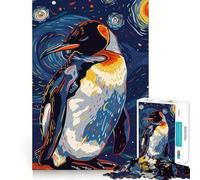 Puzzle de 1000 pièces Style Pingouin dans la Nuit Étoilée pour Adolescents Un Jeu intellectuel Stimulant, Un Moment de Partage et de qualité, Un Cadeau mémorable (38x26cm)