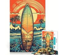 Puzzle de 1000 pièces Style rétro Surf pour Adolescents, Motif détente et mémoire, à Assembler soi-même 50x75cm Décoration Murale