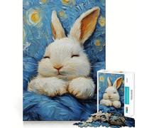 Puzzle de 1000 pièces Style Van Gogh Lapin endormi pour Adolescents, Jouet Anti-Stress, découpe Nette, liste de souhaits du Père Noël 38x52cm