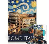Puzzle de 1000 pièces Style Van Gogh représentant Le Colisée de Rome, Italie, pour Adolescents Jeu de logique et de Construction de Train, Silencieux et Amusant, découpe Nette, Joli Cadeau (38x26cm)
