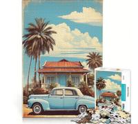 Puzzle de 1000 pièces Style Vintage cubain Jeu de Manipulation esthétique Entraînez Votre Cerveau et Vos Mains avec des pièces de Formes aléatoires entièrement emboîtables 38x52cm