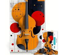 Puzzle de 1000 pièces,Style Violoncelle,Art Abstrait,découpe précise,Casse-tête logique,Jeu de Loisirs,Amusant,décoration Murale de Noël (38x52cm)