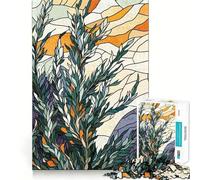 Puzzle de 1000 pièces Style vitrail illustrant la Nature pour Adultes Jeu Intelligent et Amusant d'intérieur Découpe Lisse Cadeau du Père Noël 50x75cm