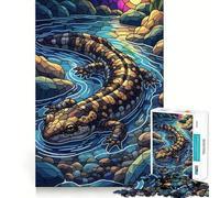 Puzzle de 1000 pièces Style vitrail représentant Une Salamandre dans Un ruisseau idéal pour Les Adolescents Améliore la mémoire se détend et se Fait Plaisir Finitions impeccables Cadeau élégant