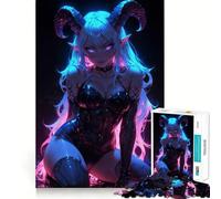 Puzzle de 1000 pièces Succube néon Sexy pour Adolescents, idéal pour se ressourcer et apaiser l'esprit Illustration découpée avec précision 38x26cm