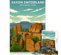 Puzzle de 1000 pièces Suisse saxonne pour Adultes, idéal pour se détendre, avec des Bords Lisses, Un Cadeau de Saison (50x75cm)