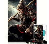 Puzzle de 1000 pièces Sun Wukong Bâton d'or pour Adolescents Souvenirs, Amélioration, Esprit Calme, Découpe Nette, Objet de Collection 38x26cm