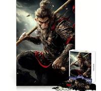 Puzzle de 1000 pièces Sun Wukong Bâton d'or pour Adolescents Souvenirs, Amélioration, Esprit Calme, Découpe Nette, Objet de Collection 38x26cm
