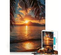 Puzzle de 1000 pièces Sunset Beach pour Adolescents, Jeu d'exercice Mental, Relaxation, Design à Assembler, liste de souhaits du Père Noël 38x52cm