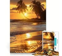 Puzzle de 1000 pièces Sunset Beach pour Adultes, Jeu de réflexion et de Partage, découpe de précision, présentation Artistique 38x52cm