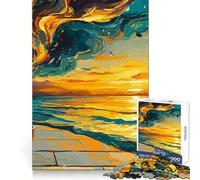 Puzzle de 1000 pièces Sunset Coffee Dream pour Adolescents Stimule la mémoire Jeu apaisant Bords Nets Cadeau de Noël 38x26cm