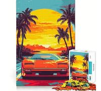 Puzzle de 1000 pièces Sunset Drive pour Adolescents, Jeu de réflexion, Jouet Anti-Stress, découpe soignée, Cadeau Artistique 50x75cm