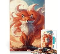 Puzzle de 1000 pièces Sunset Fox pour Adolescents, Jeu Intelligent, Moment de Partage, Assemblage d'image, œuvre d'art 38x26cm