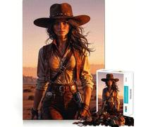 Puzzle de 1000 pièces Sunset Gunslinger pour Adolescents, Puzzle logique Solide, Jeu de précision, Cadeau de Noël Amusant et apaisant 38x52cm