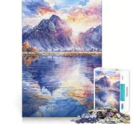 Puzzle de 1000 pièces Sunset Mountain Bliss pour Adolescents, Jeu cognitif, Plaisir Lent, Bords de qualité supérieure, Cadeau du Père Noël 50x75cm